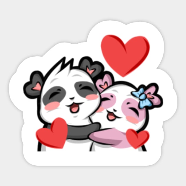 Hugging Panda Sticker by MsPandAlyssa